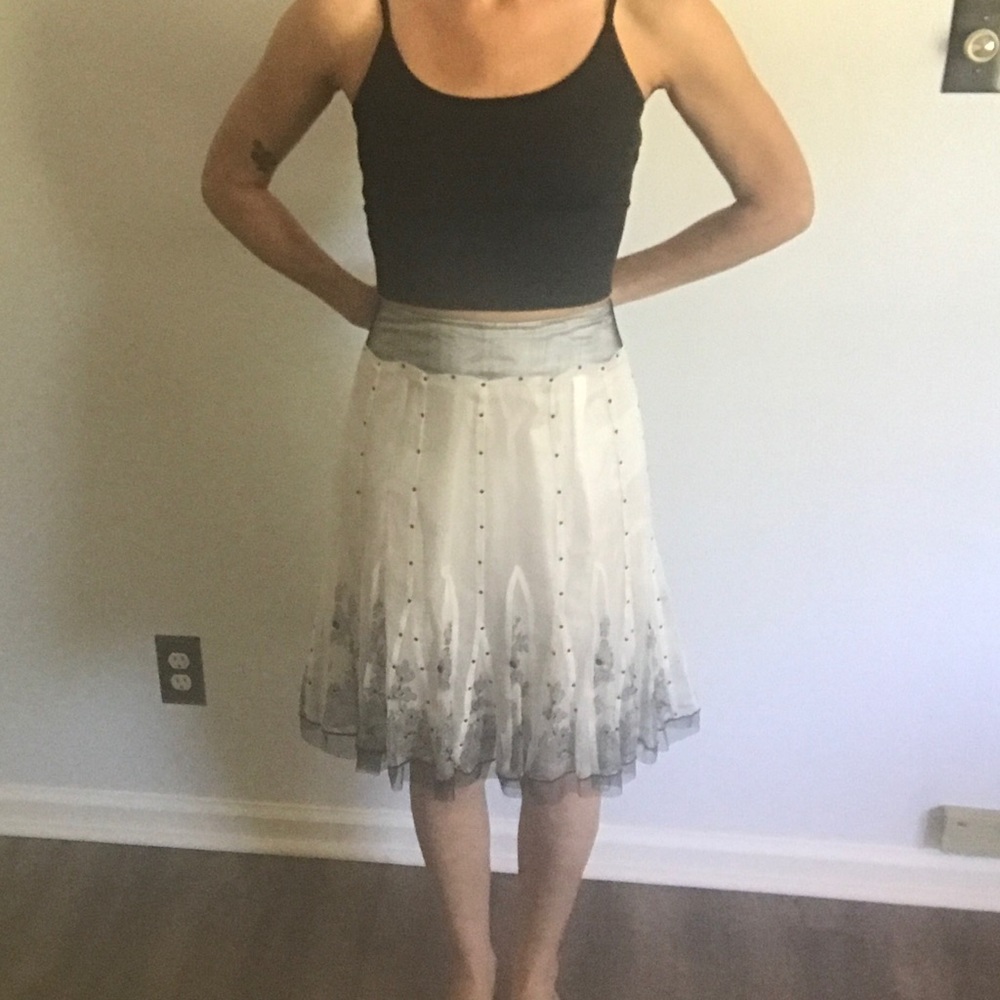 White/blk skirt w/lace detail,  Forever 21, size S